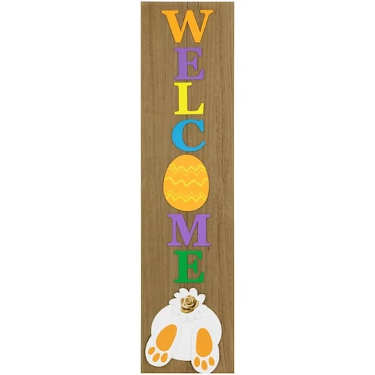 Northlight 3.25ft. Welcome Wooden Easter Bunny Porch Board Sign 4 Northlight 3.25ft. Welcome Wooden Easter Bunny Porch Board Sign - Image 2