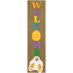 Northlight 3.25ft. Welcome Wooden Easter Bunny Porch Board Sign