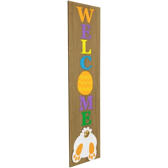 Northlight 3.25ft. Welcome Wooden Easter Bunny Porch Board Sign 6 Northlight 3.25ft. Welcome Wooden Easter Bunny Porch Board Sign - Image 4
