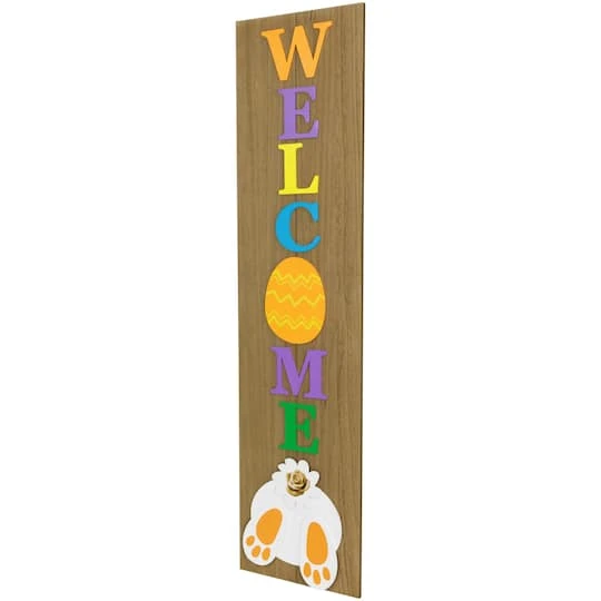Northlight 3.25ft. Welcome Wooden Easter Bunny Porch Board Sign 7 Northlight 3.25ft. Welcome Wooden Easter Bunny Porch Board Sign - Image 5