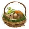 Northlight 6.5" Bunny In Woven Basket Easter Décor 2 Northlight 6.5" Bunny In Woven Basket Easter Décor -Northlight D827030S 1