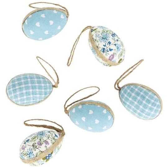 Northlight 2" Blue Easter Egg Ornament Décor, 6ct. 8 Northlight 2" Blue Easter Egg Ornament Décor, 6ct. - Image 6