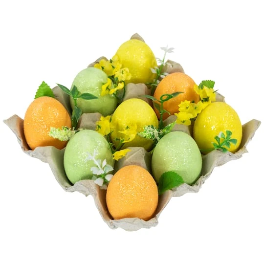 Northlight 6.25" Glittered Easter Eggs With Carton Decoration 6 Northlight 6.25" Glittered Easter Eggs With Carton Decoration - Image 4