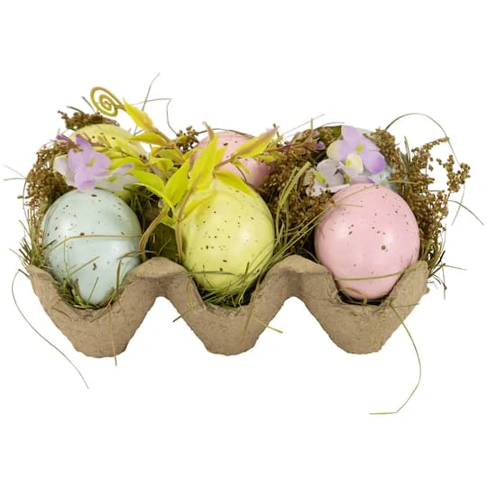 Northlight 6" Speckled Easter Eggs With Carton Decoration 3 Northlight 6" Speckled Easter Eggs With Carton Decoration