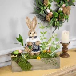 Northlight 17.25" Boxed Garden Arrangement With Bunny Easter Decoration -Northlight D827045S 1