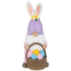 Northlight 11.5" Easter Bunny Gnome With Egg Basket Figurine