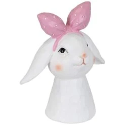 Northlight 7.5" White & Pink Easter Bunny Bust With Hair Bow -Northlight D827049S 4