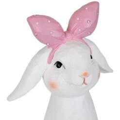 Northlight 7.5" White & Pink Easter Bunny Bust With Hair Bow -Northlight D827049S 6
