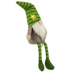 Northlight 16" Green Striped Gnome With Dangling Legs -Northlight D827054S 3