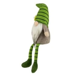 Northlight 16" Green Striped Gnome With Dangling Legs -Northlight D827054S 4