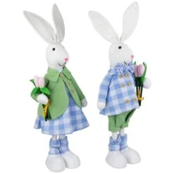 Northlight 18.75" Bunny Couple In Matching Checkered Outfits Easter Figures Set 12 Northlight 18.75" Bunny Couple In Matching Checkered Outfits Easter Figures Set -Northlight D827056S 4