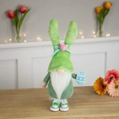 Northlight 15" Green Gnome With Bunny Ears Easter Figure -Northlight D827061S 2