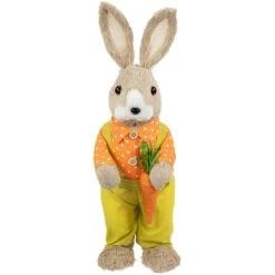 Northlight 16" Orange & Green Standing Boy Rabbit With Carrot Easter Figure 10 Northlight 16" Orange & Green Standing Boy Rabbit With Carrot Easter Figure -Northlight D827067S 1 1