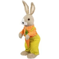 Northlight 16" Orange & Green Standing Boy Rabbit With Carrot Easter Figure 14 Northlight 16" Orange & Green Standing Boy Rabbit With Carrot Easter Figure -Northlight D827067S 5