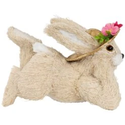 Northlight 8.75" Beige Rabbit With Floral Straw Hat Easter Figurine 13 Northlight 8.75" Beige Rabbit With Floral Straw Hat Easter Figurine -Northlight D827079S 4