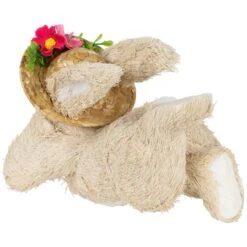 Northlight 8.75" Beige Rabbit With Floral Straw Hat Easter Figurine 14 Northlight 8.75" Beige Rabbit With Floral Straw Hat Easter Figurine -Northlight D827079S 5