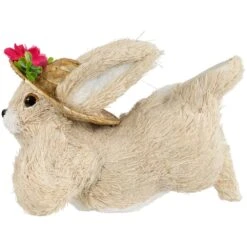 Northlight 8.75" Beige Rabbit With Floral Straw Hat Easter Figurine 15 Northlight 8.75" Beige Rabbit With Floral Straw Hat Easter Figurine -Northlight D827079S 6