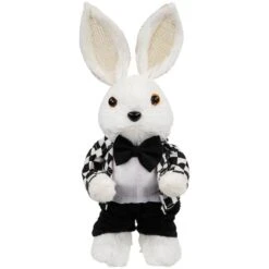 Northlight 10" Boy Easter Rabbit Figurine In Checkered Jacket