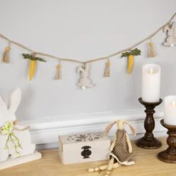 Northlight 3.5ft. Plush Easter Rabbit & Carrot Twine Garland -Northlight D827095S 2