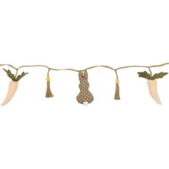 Northlight 4ft. Beige & White Carrot & Plush Easter Bunny Garland