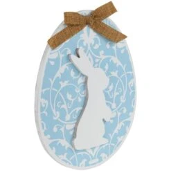 Northlight 9.5" Easter Egg Bunny Wall Décor With Burlap Bow -Northlight D827097S 5