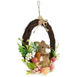 Northlight 12" Floral Grapevine Spring Easter Wreath With Rabbit 15 Northlight 12" Floral Grapevine Spring Easter Wreath With Rabbit -Northlight D827102S 6