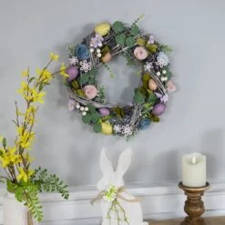 Northlight 13" Speckled Eggs & Flowers Easter Wreath 12 Northlight 13" Speckled Eggs & Flowers Easter Wreath -Northlight D827106S 3