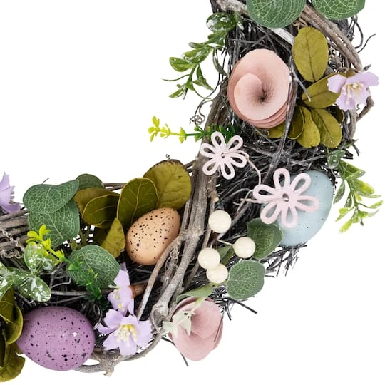 Northlight 13" Speckled Eggs & Flowers Easter Wreath 7 Northlight 13" Speckled Eggs & Flowers Easter Wreath - Image 5
