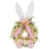Northlight 18" Wooden Floral Artificial Easter Wreath With Rabbit Ears & Paws -Northlight D827107S 1