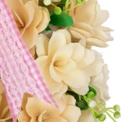 Northlight 18" Wooden Floral Artificial Easter Wreath With Rabbit Ears & Paws -Northlight D827107S 4