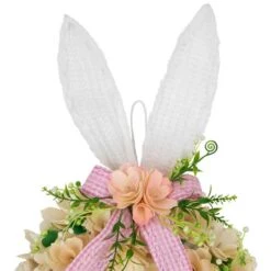 Northlight 18" Wooden Floral Artificial Easter Wreath With Rabbit Ears & Paws -Northlight D827107S 6