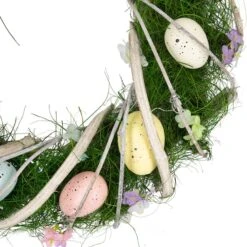Northlight 15" Speckled Eggs & Spring Flowers Easter Wreath -Northlight D827108S 3