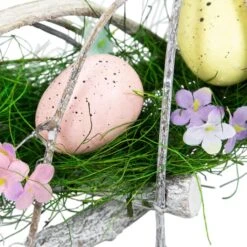 Northlight 15" Speckled Eggs & Spring Flowers Easter Wreath -Northlight D827108S 4