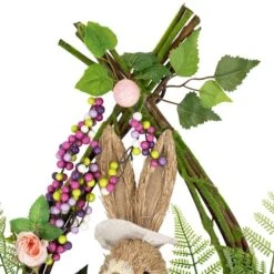 Northlight 20" Pink Flower Bunny Moss Vines Teardrop Easter Wreath 13 Northlight 20" Pink Flower Bunny Moss Vines Teardrop Easter Wreath -Northlight D827116S 4