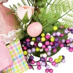 Northlight 20" Pink Flower Bunny Moss Vines Teardrop Easter Wreath 15 Northlight 20" Pink Flower Bunny Moss Vines Teardrop Easter Wreath -Northlight D827116S 6