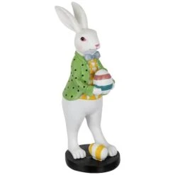 Northlight 11.5" Rabbit Holding Easter Egg Outdoor Garden Statue