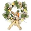 Northlight 22" Green & Beige Bunny & Bows Floral Easter Wreath