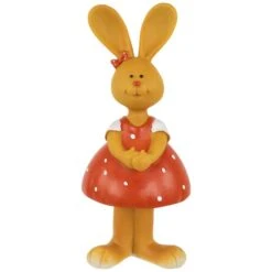 Northlight 8" Bunny Girl In Polka Dot Dress Easter Outdoor Garden Statue 10 Northlight 8" Bunny Girl In Polka Dot Dress Easter Outdoor Garden Statue -Northlight D827119S 1 1