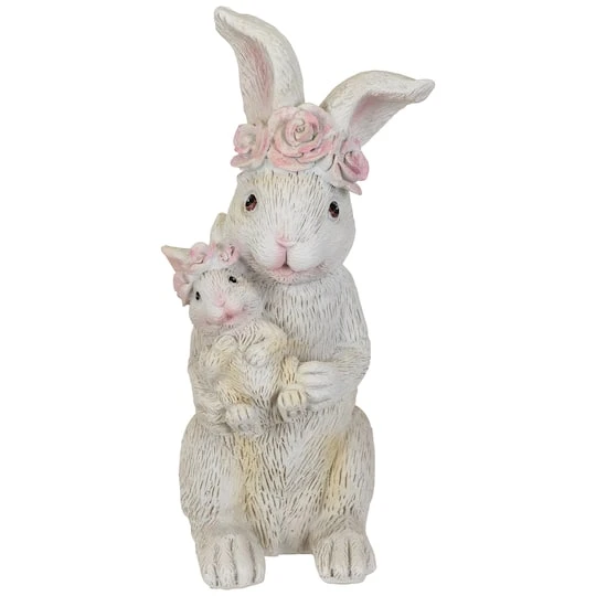 Northlight 9.25" Mother & Baby Bunny Outdoor Garden Easter Statue 4 Northlight 9.25" Mother & Baby Bunny Outdoor Garden Easter Statue - Image 2