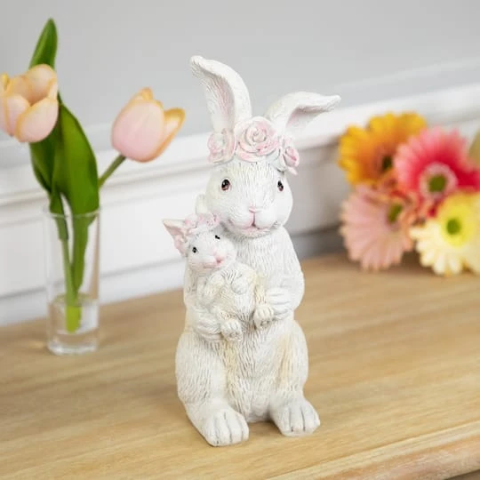 Northlight 9.25" Mother & Baby Bunny Outdoor Garden Easter Statue 5 Northlight 9.25" Mother & Baby Bunny Outdoor Garden Easter Statue - Image 3
