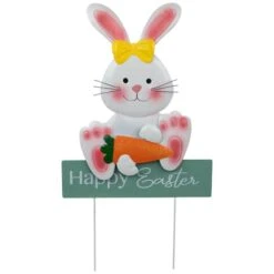 Northlight 18.75" Bunny With Carrot Happy Easter Outdoor Garden Stake