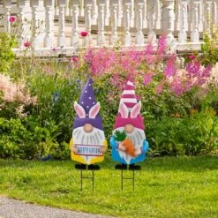 Northlight 27" Gnomes With Bunny Ears Easter Outdoor Garden Stakes, 2ct. -Northlight D827124S 2