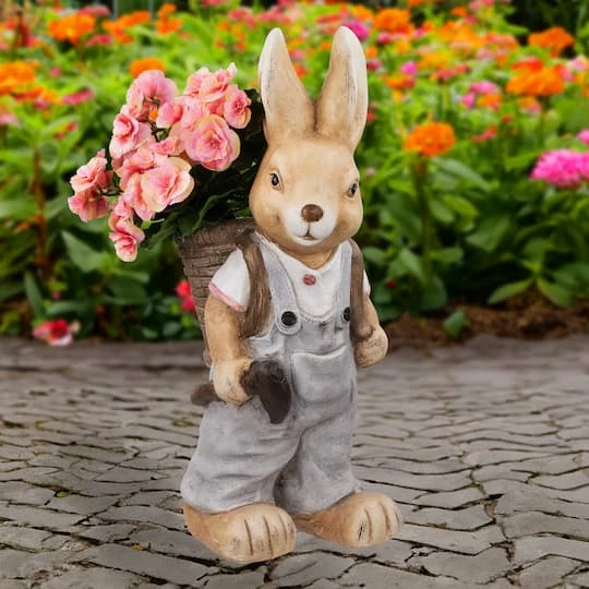 Northlight 19.25" Boy Rabbit Outdoor Easter Garden Planter 6 Northlight 19.25" Boy Rabbit Outdoor Easter Garden Planter - Image 4