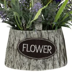Northlight 12" Lavender Bouquet In Flower Spring Basket With Handle -Northlight D827128S 3