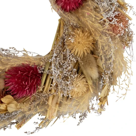 Northlight 11" Pampas Grass & Dried Floral Spring Wreath 7 Northlight 11" Pampas Grass & Dried Floral Spring Wreath - Image 5