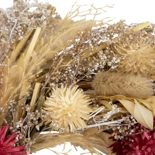 Northlight 11" Pampas Grass & Dried Floral Spring Wreath 9 Northlight 11" Pampas Grass & Dried Floral Spring Wreath - Image 7