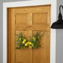Northlight 22" Yellow Lemon & Daisy Springtime Half Wreath -Northlight D827133S 3