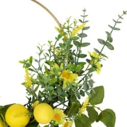 Northlight 22" Yellow Lemon & Daisy Springtime Half Wreath -Northlight D827133S 6