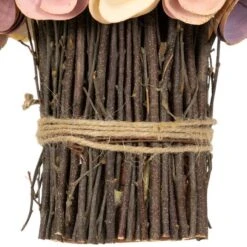 Northlight 8.25" Pink & Yellow Wooden Artificial Floral Spring Bouquet -Northlight D827147S 5