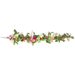 Northlight 5ft. Pink Leafy Hydrangea Artificial Floral Spring Garland